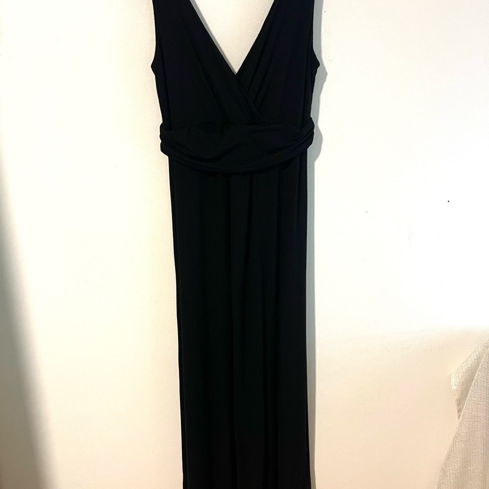 Boden Black Knit Maxi Dress Sleeveless V Neck Cotton Blend SZ 8 EUC - Picture 3 of 9